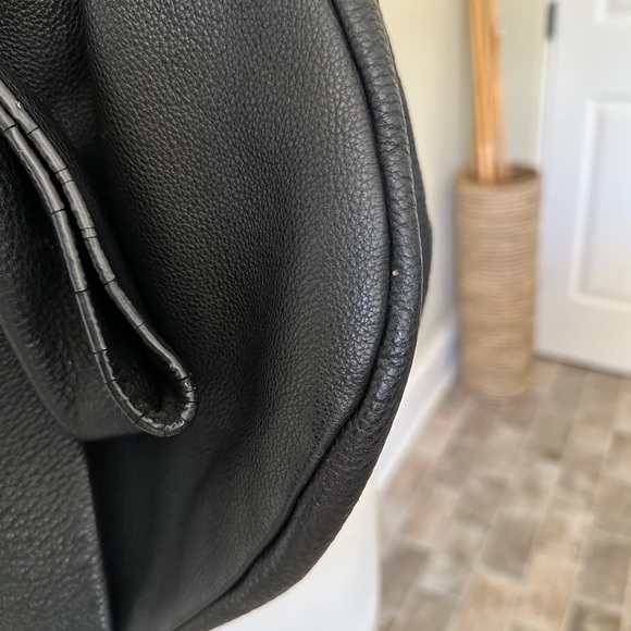 Leather Black Bow Shoulder Bag - Picture 4 of 11